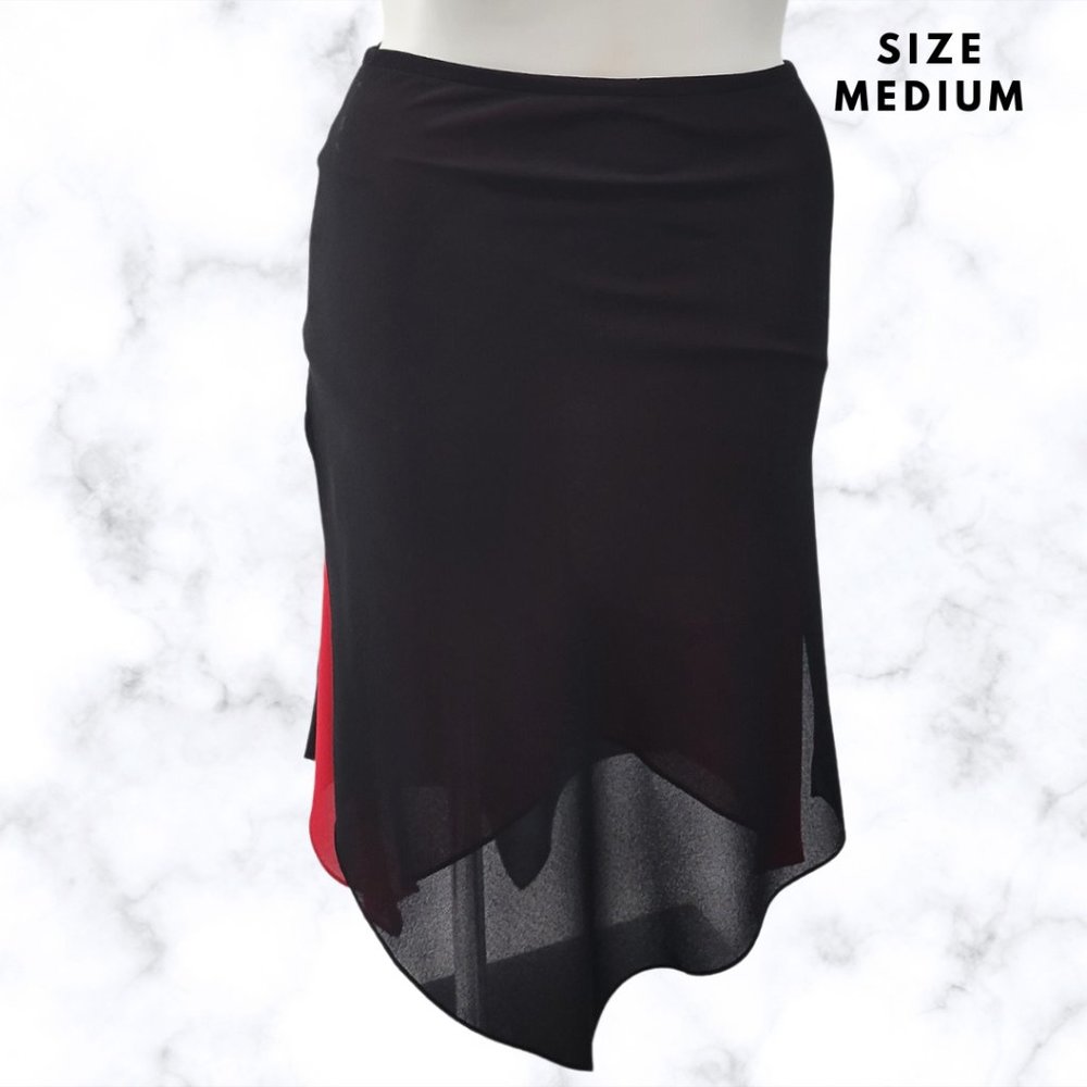 Women's Red & Black Sheer Skirt Size Medium